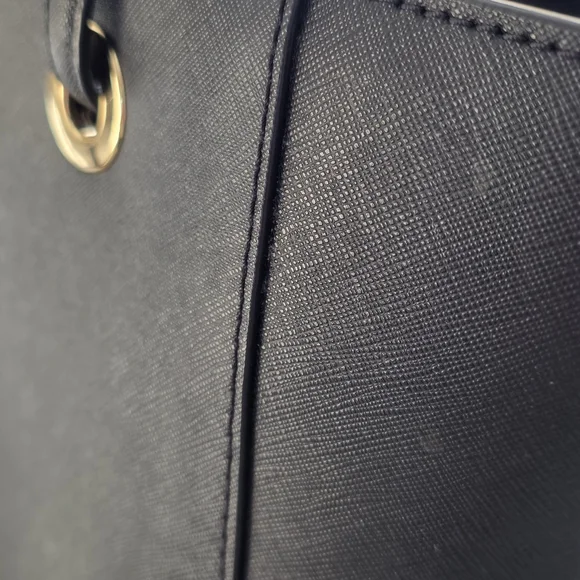 Michael Kors Black Saffiano Leather Tote with Gold Details - Picture 7 of 7